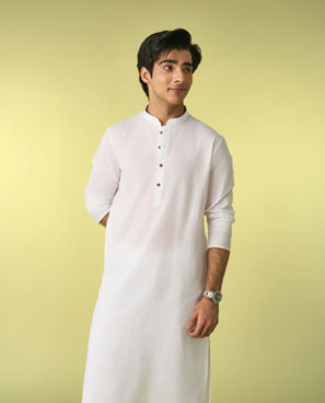 Diwas Men Classic White Kurta Pajama Set