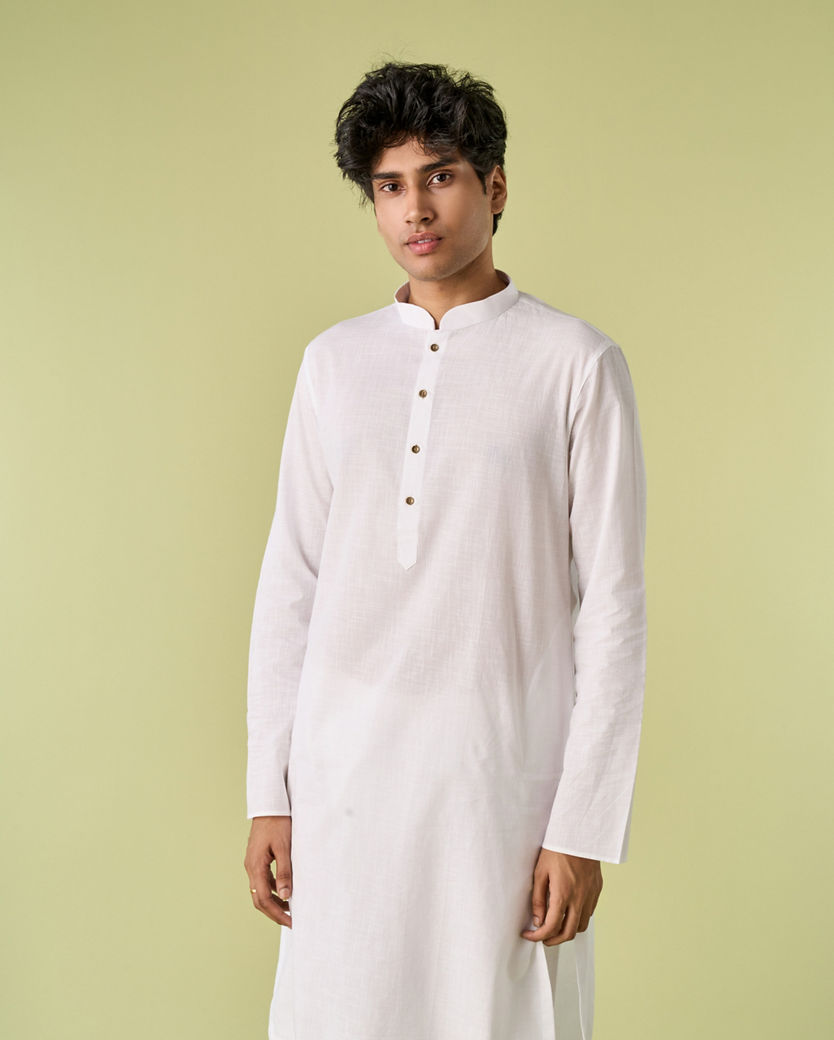 Diwas Men Classic White Kurta Pajama Set
