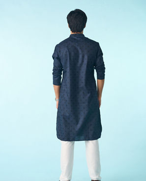 Diwas Men Dark Blue Kurta Pajama Ensemble
