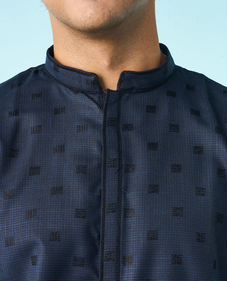 Diwas Men Dark Blue Kurta Pajama Ensemble