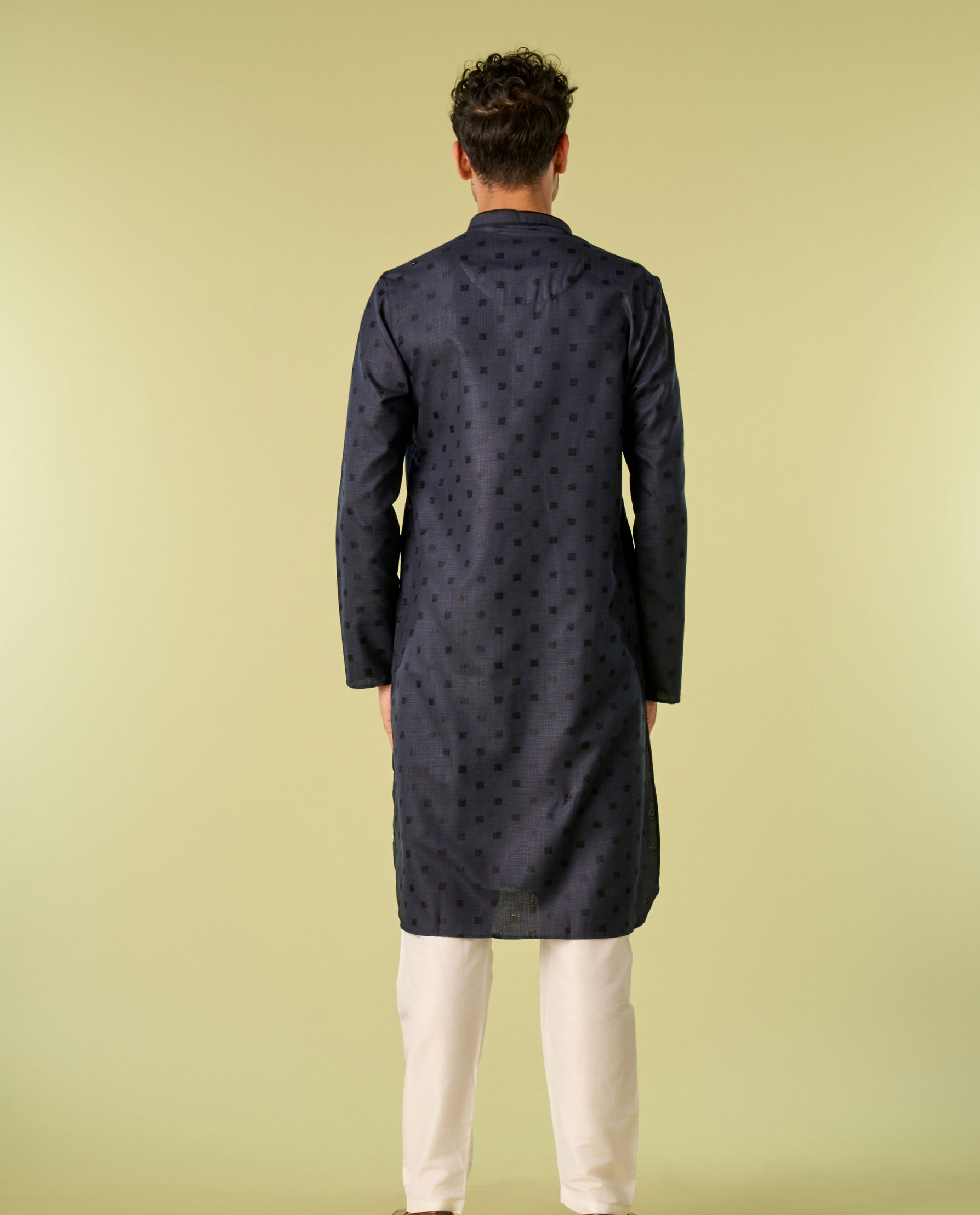 Diwas Men Dark Blue Kurta Pajama Ensemble
