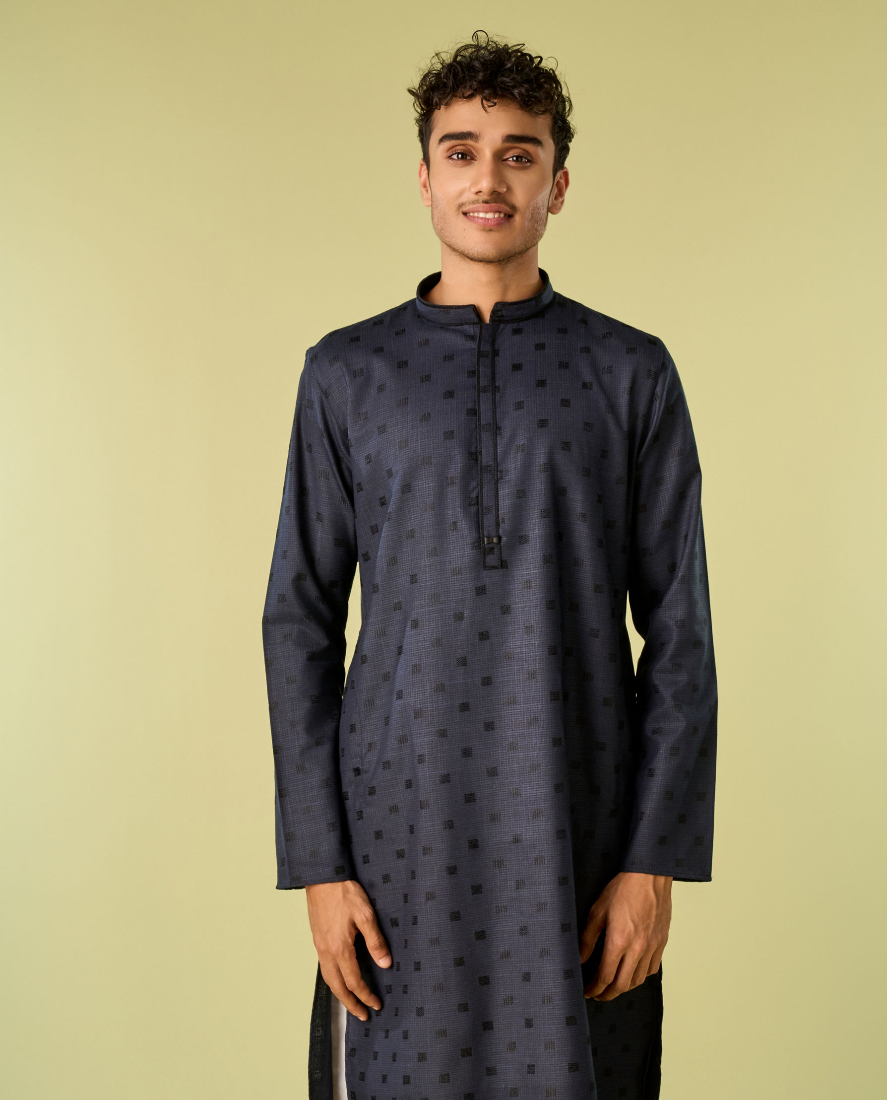 Diwas Men Dark Blue Kurta Pajama Ensemble