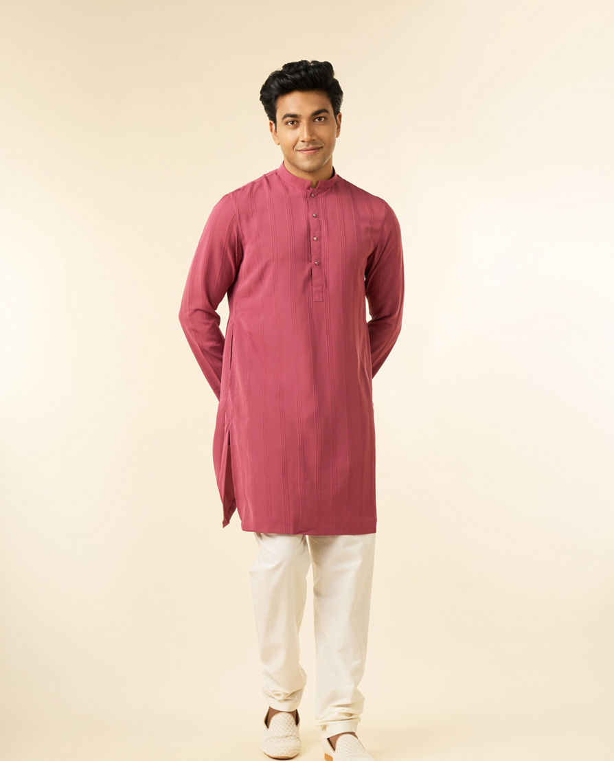 Diwas Men Resplendent Dusty Pink Kurta Pajama