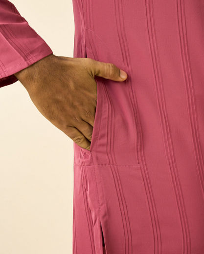 Diwas Men Resplendent Dusty Pink Kurta Pajama