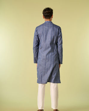 Diwas Men Regal Mid-Blue Kurta Pajama