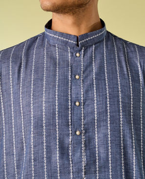 Diwas Men Regal Mid-Blue Kurta Pajama