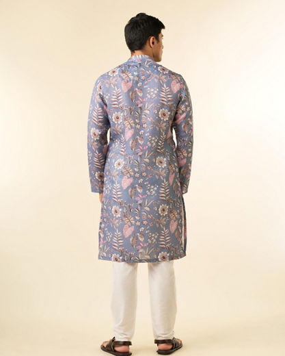 Diwas Men Elegant Light Grey Kurta Pajama