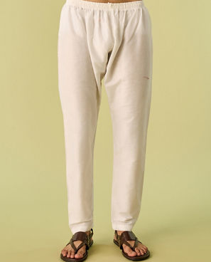 Diwas Men Aqua Green Accent Cream Kurta Pajama