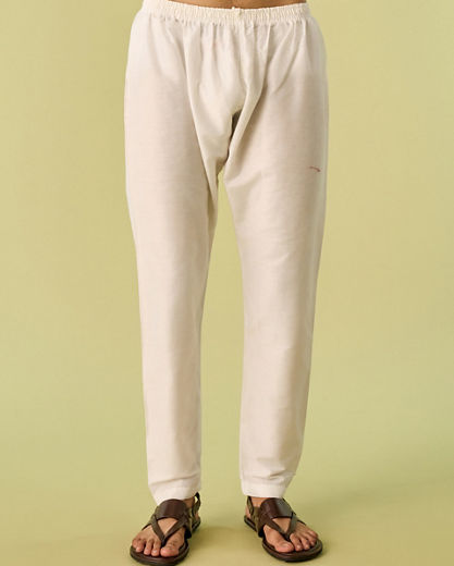 Diwas Men Aqua Green Accent Cream Kurta Pajama