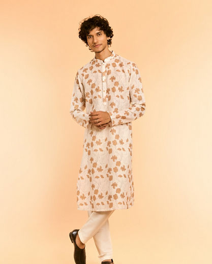Diwas Men Elegant Cream Kurta Pajama