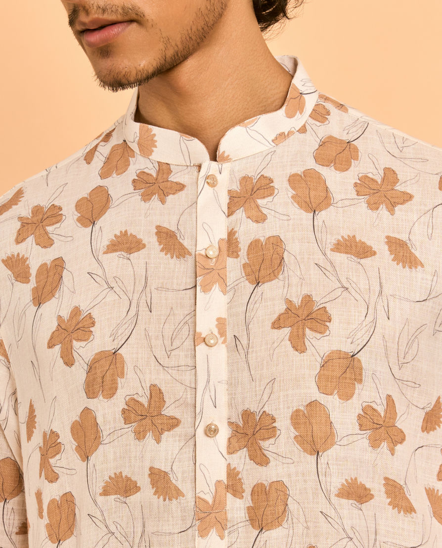 Diwas Men Elegant Cream Kurta Pajama
