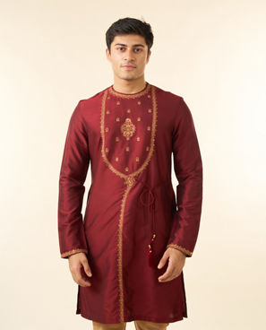 Diwas Men Maroon Majesty Kurta Pajama