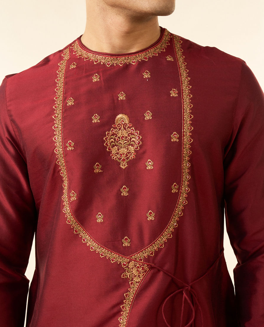 Diwas Men Maroon Majesty Kurta Pajama