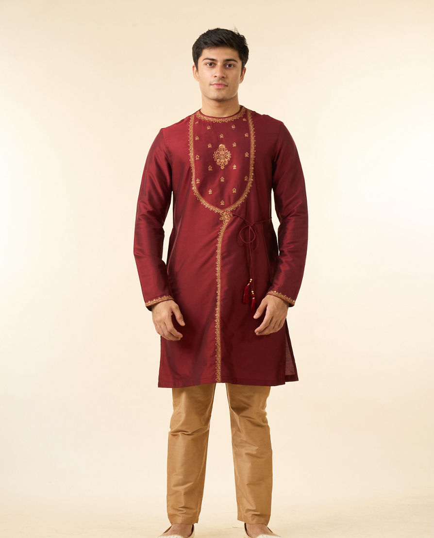Diwas Men Maroon Majesty Kurta Pajama