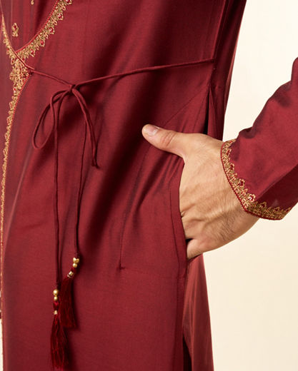 Diwas Men Maroon Majesty Kurta Pajama