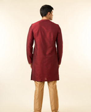 Diwas Men Maroon Majesty Kurta Pajama