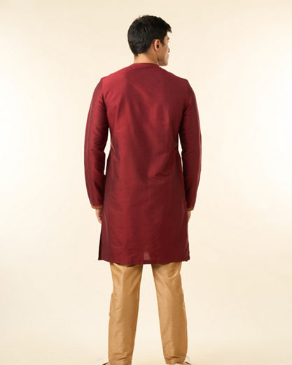 Diwas Men Maroon Majesty Kurta Pajama