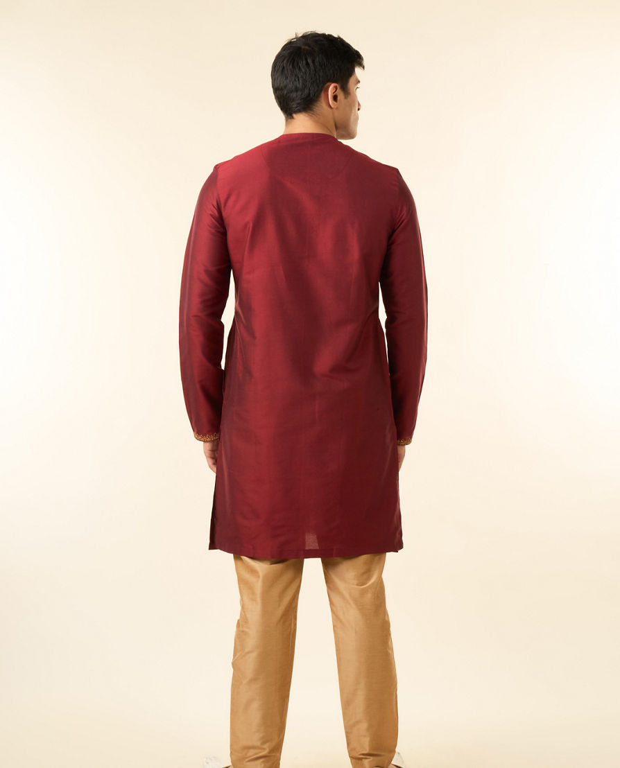 Diwas Men Maroon Majesty Kurta Pajama