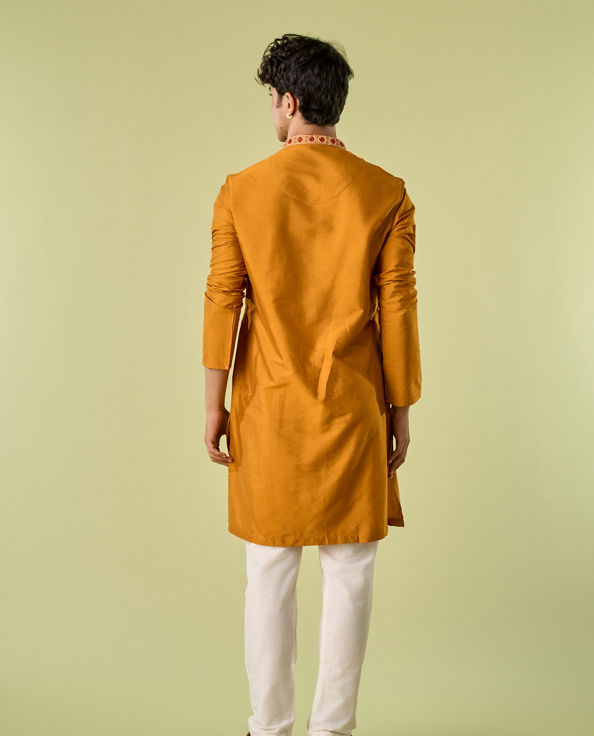 Diwas Men Mustard Majesty Kurta Pajama
