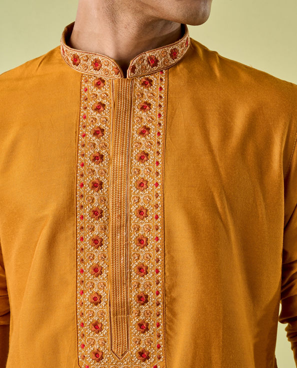 Diwas Men Mustard Majesty Kurta Pajama