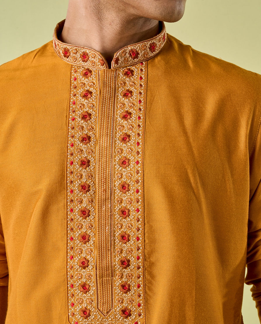 Diwas Men Mustard Majesty Kurta Pajama