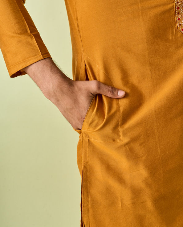 Diwas Men Mustard Majesty Kurta Pajama