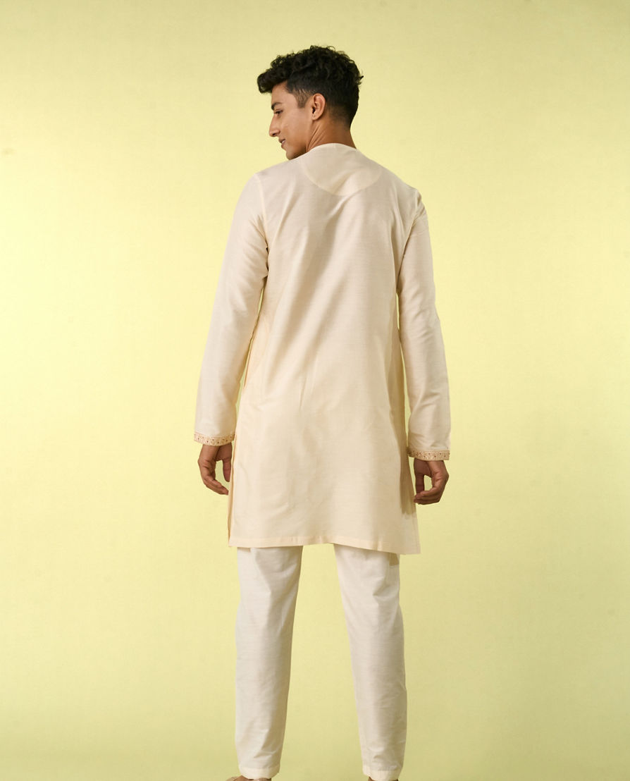 Diwas Men Gleaming Cream Kurta Pajama
