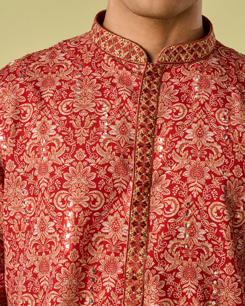 Diwas Men Divine Red Kurta Pajama
