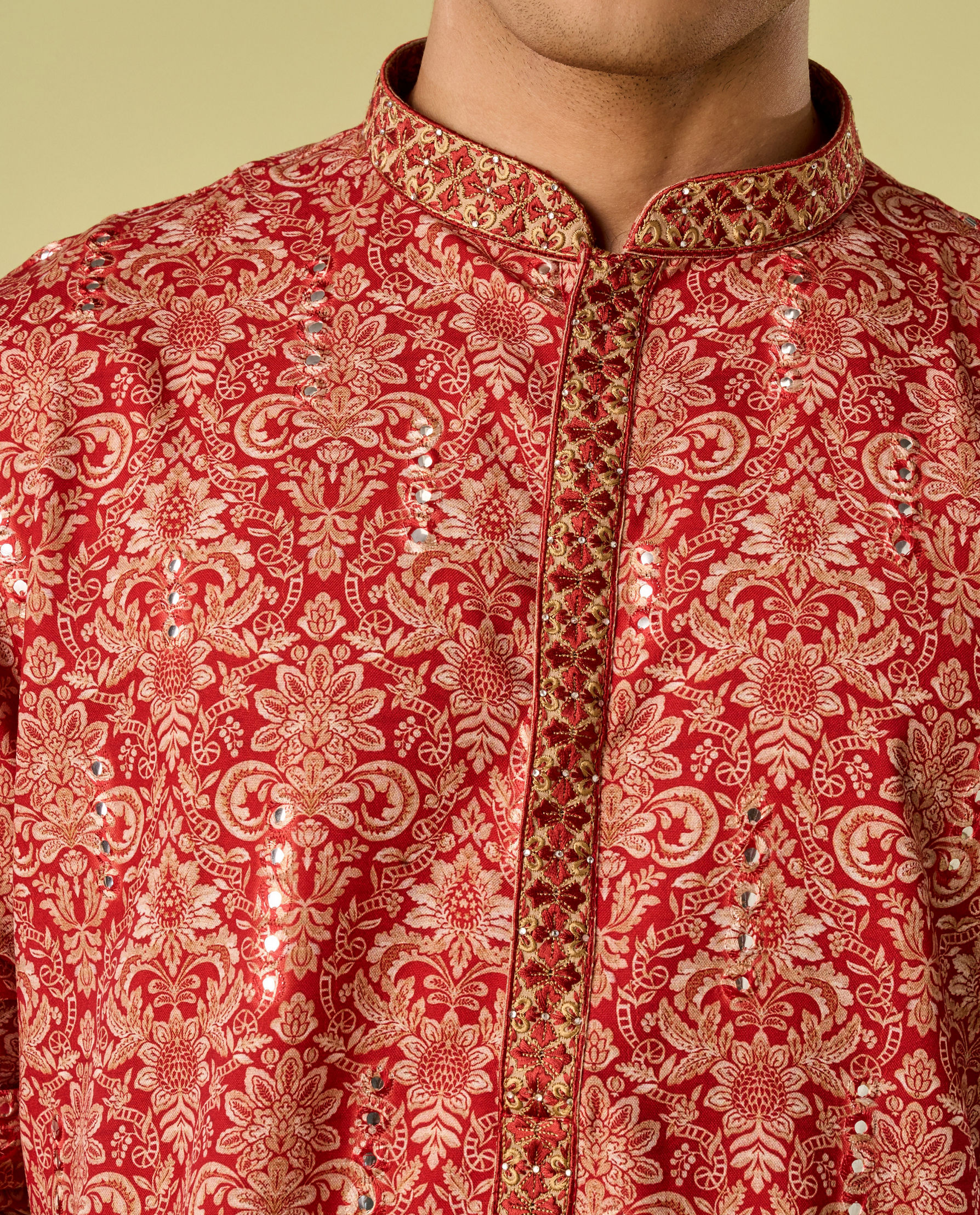 Diwas Men Divine Red Kurta Pajama