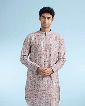Diwas Men Beige Regal Kurta Pajama