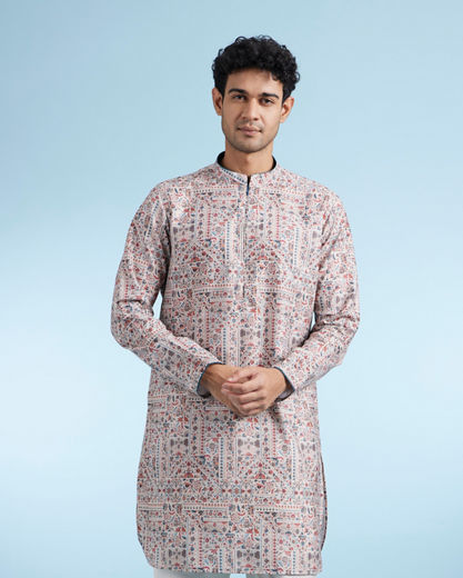 Diwas Men Beige Regal Kurta Pajama