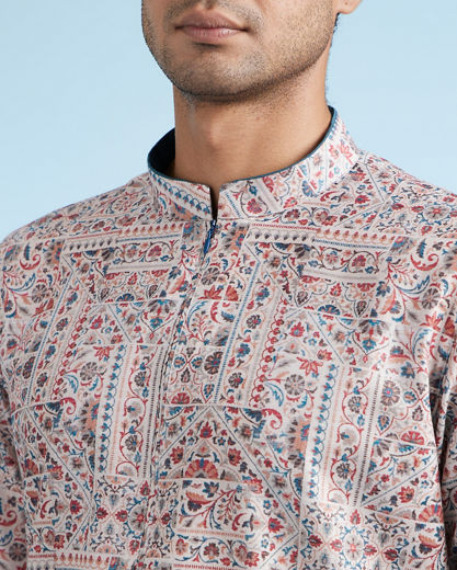 Diwas Men Beige Regal Kurta Pajama