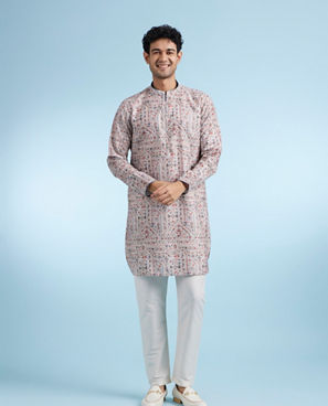 Diwas Men Beige Regal Kurta Pajama