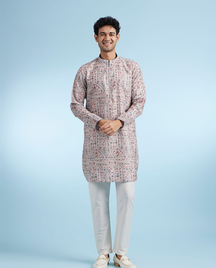 Diwas Men Beige Regal Kurta Pajama