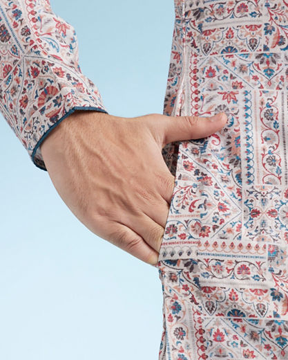 Diwas Men Beige Regal Kurta Pajama