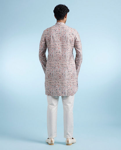Diwas Men Beige Regal Kurta Pajama