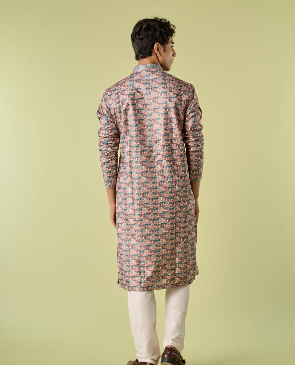 Diwas Men Teal Green Elegance Kurta Pajama