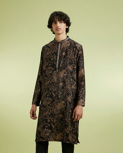Diwas Men Black Elegance Kurta Pajama