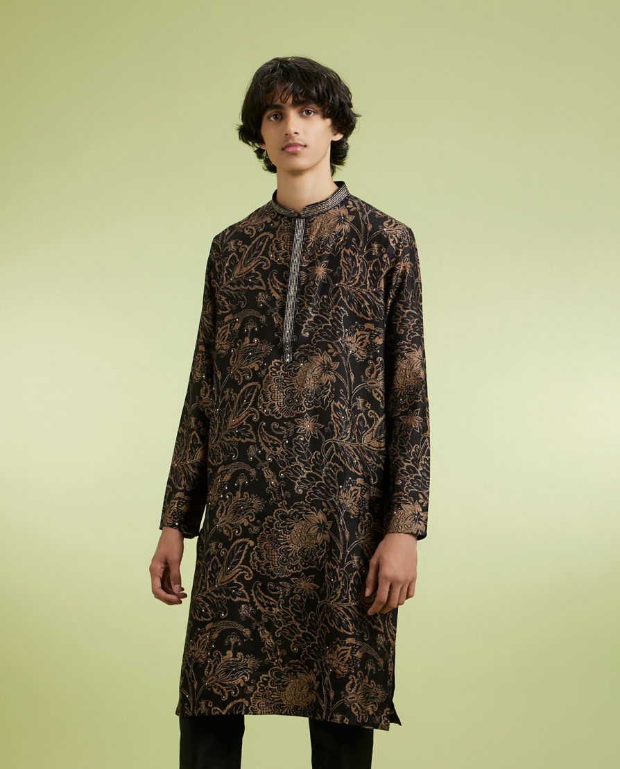 Diwas Men Black Elegance Kurta Pajama