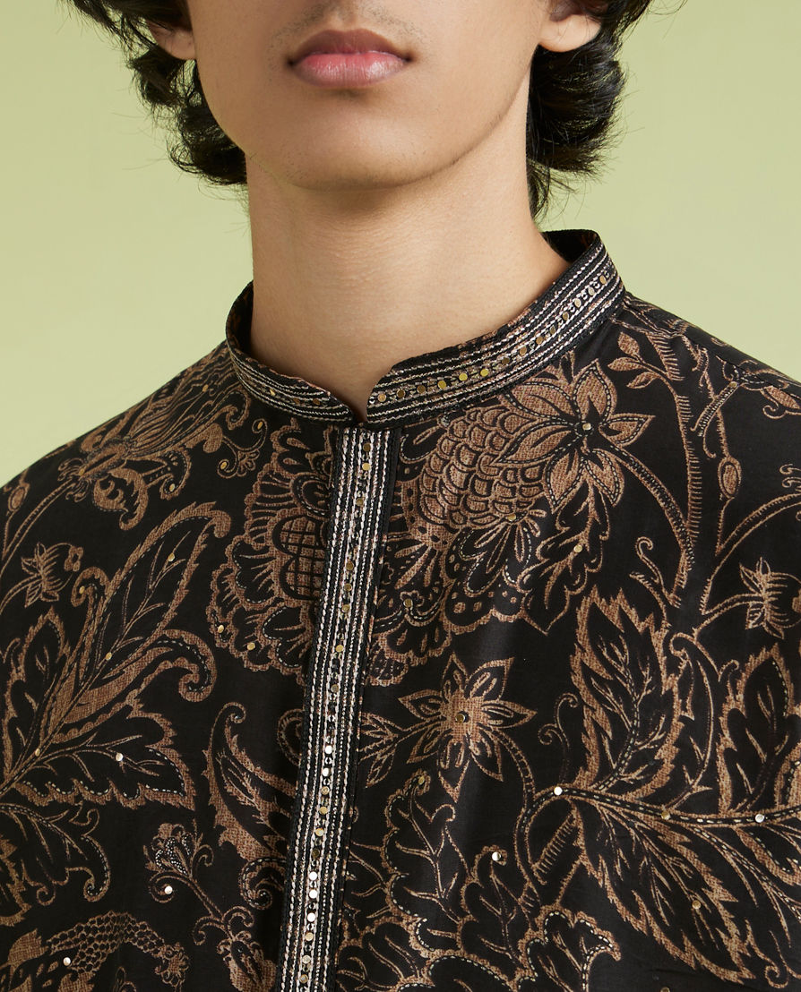 Diwas Men Black Elegance Kurta Pajama