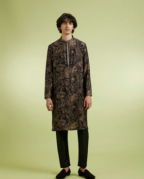 Diwas Men Black Elegance Kurta Pajama