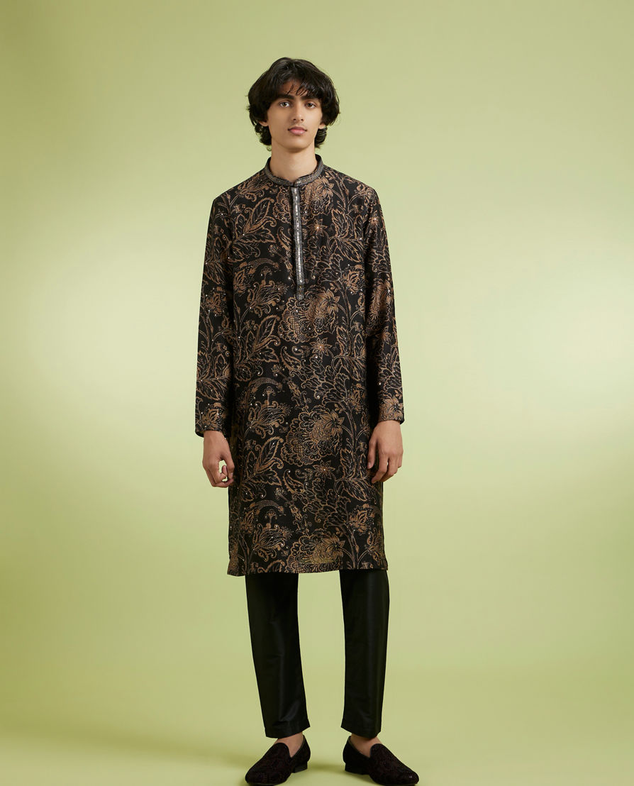 Diwas Men Black Elegance Kurta Pajama