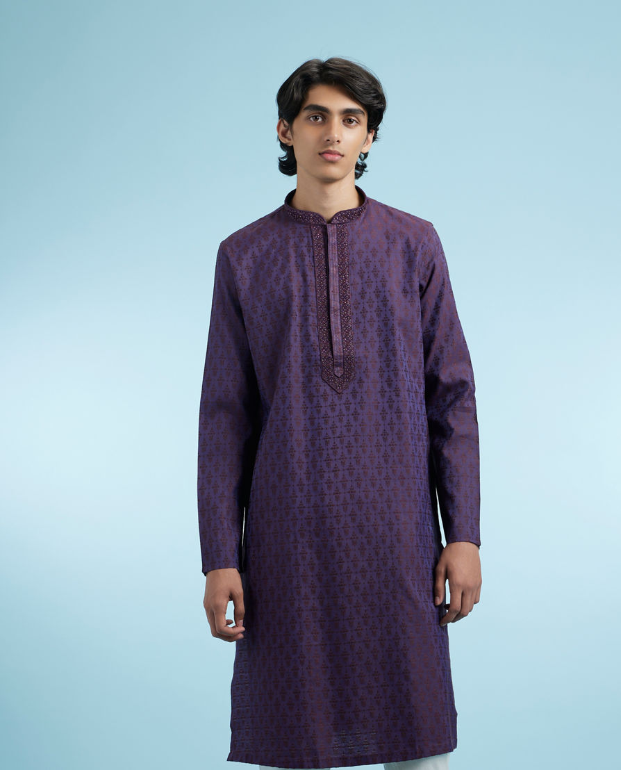 Diwas Men Royal Purple Kurta Pajama
