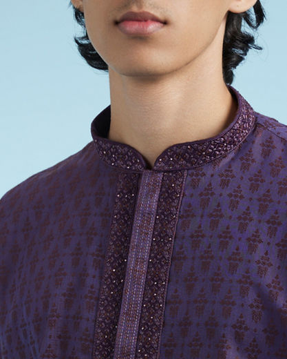 Diwas Men Royal Purple Kurta Pajama