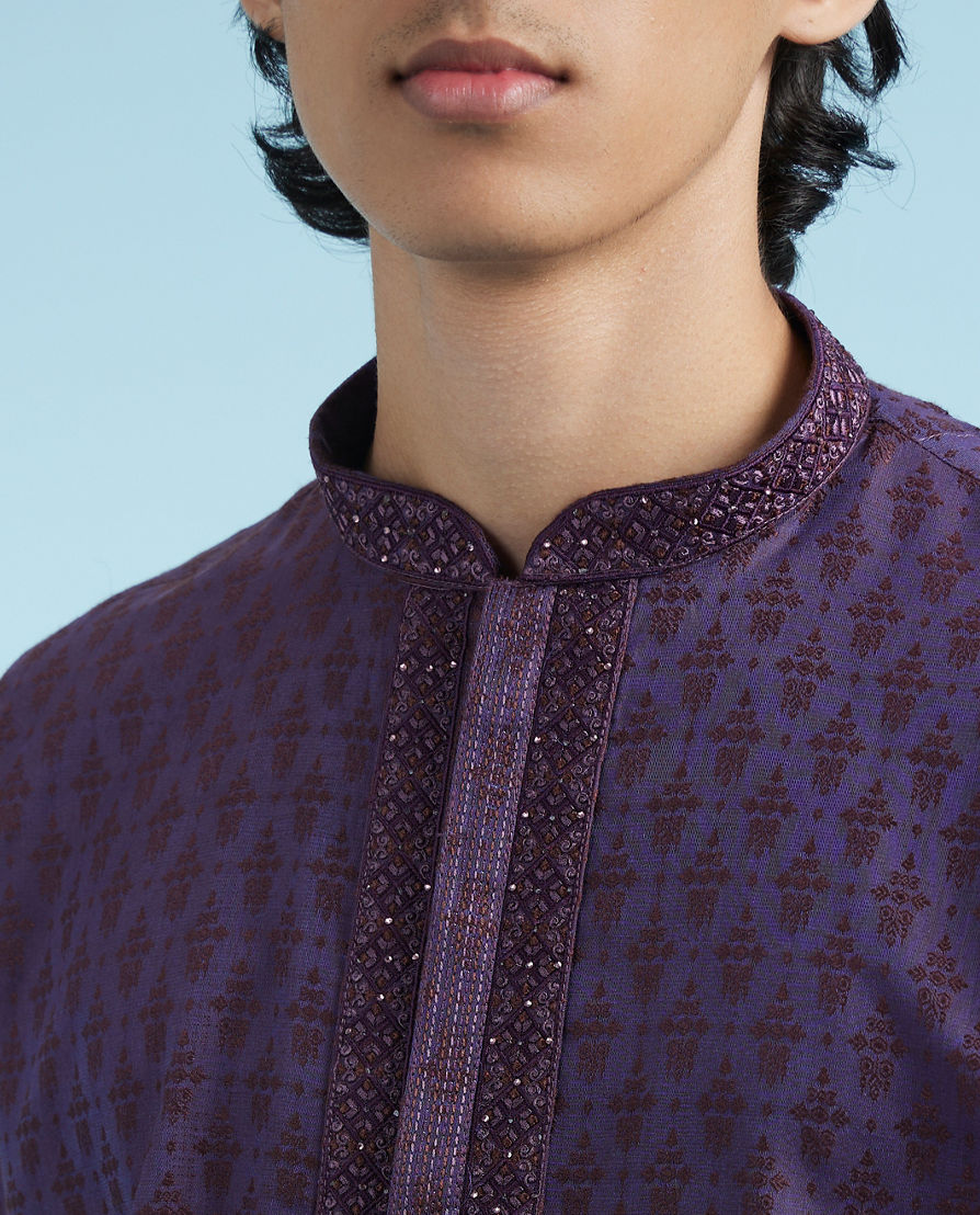 Diwas Men Royal Purple Kurta Pajama