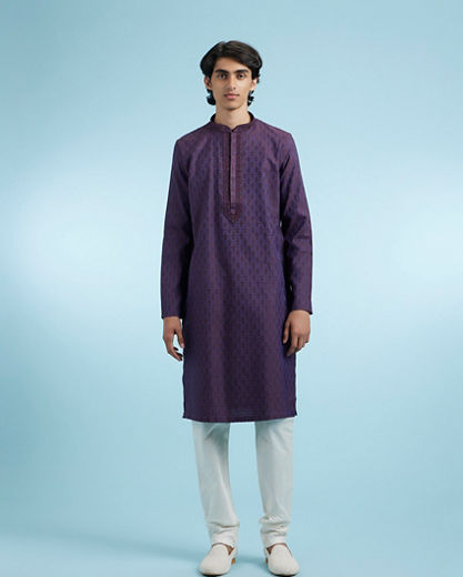 Diwas Men Royal Purple Kurta Pajama