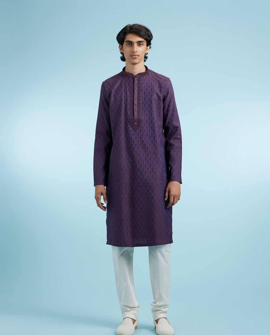 Diwas Men Royal Purple Kurta Pajama