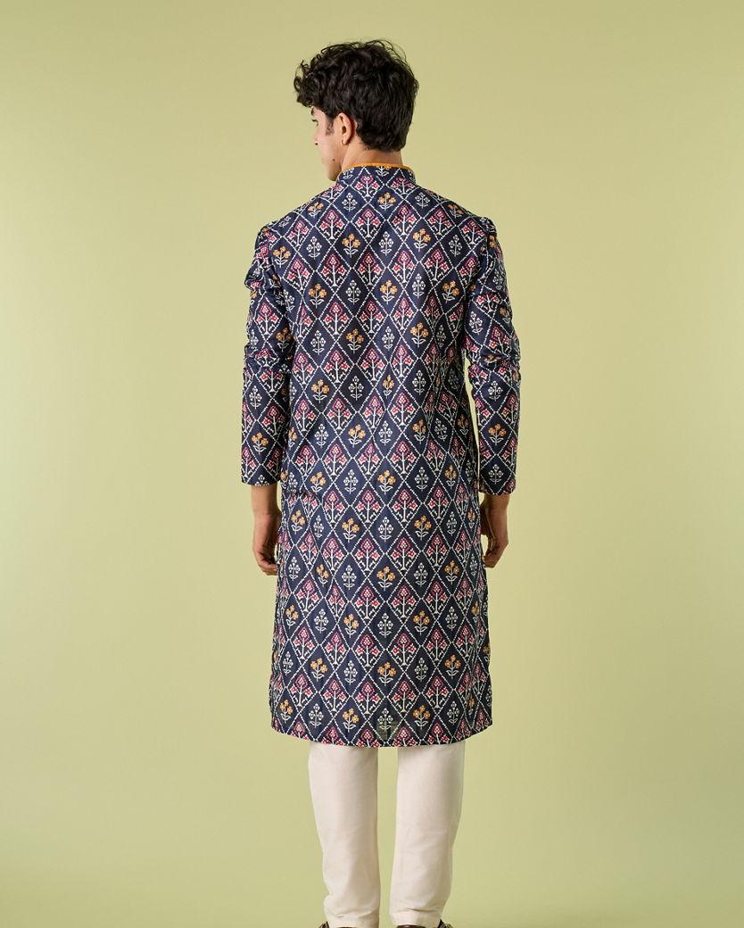Diwas Men Dark Blue Elegance Kurta Pajama