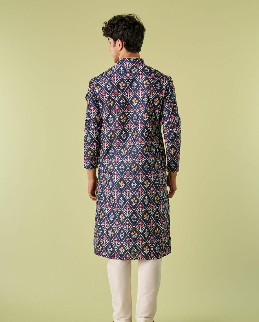 Diwas Men Dark Blue Elegance Kurta Pajama