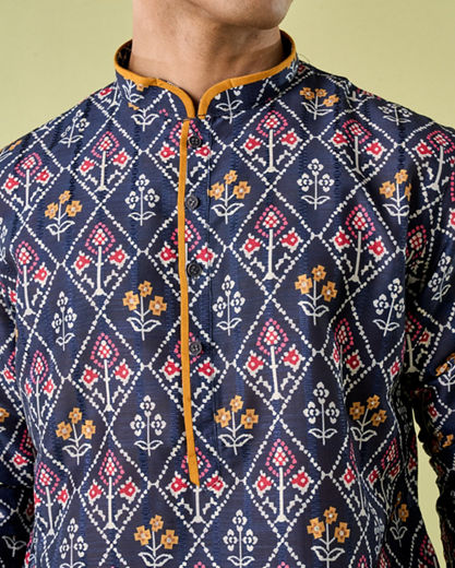 Diwas Men Dark Blue Elegance Kurta Pajama